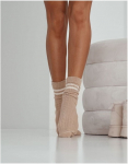 Moteri&scaron;kos kojinės "Braid With Stripes" Beige