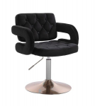 Profesionali grožio salono kėdė stabiliu pagrindu HR8403N, juodas veliūras
