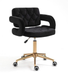 Profesionali grožio salono kėdė su ratukais HR8403K, juodas veliūras