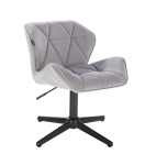 Meistro kėdutė grožio salonams bei kosmetologams HR111CROSS pilkas veliūras