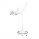 ELEGANTE RED LINE profesionali kosmetologinė LED lempa-lupa ELEGANTE 6027 60 SMD 5D, baltos spalvos (su stovu)