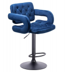 Meistro kėdutė grožio salonams bei kosmetologams HR8403W, mėlynas veliūras