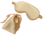 Akių kaukė-miego akiniai + mai&scaron;elis laikymui, aukso spalvos