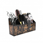 Profesionalus žirklių stovas/organaizeris BARBERSHOP, juodos spalvos