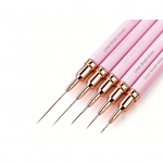 Profesionalus teptukų rinkinys nagų dailei PINK, 5 vnt.