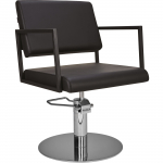Profesionali kirpyklos kėdė BLACK LOFT CHROME ROUND