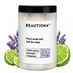 BEAUTIONA pėdų vonios druska su levandomis ir bergamote, 500g