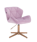 Profesionali grožio salono kėdė auskiniu stabiliu pagrindu HR111CROSS, alyvinis veliūras