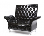 Profesionali laukiamojo sofa AISTRA, juoda lakuota oda