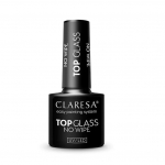 CLARESA hibridinis nagų lako vir&scaron;utinis sluoksnis TOP GLASS NO WIPE 5 g