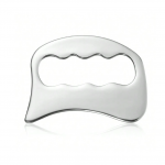 Plieninis veido masažuoklis GUA SHA SILVER, 1 vnt