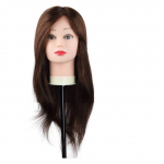 Natūralių plaukų galva profesionaliems kirpėjų mokymams ELA BLACK 55 cm