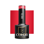 OCHO NAILS ilgalaikis hibridinis nagų lakas manikiūrui RED 201, 5 g.