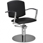 Profesionali kirpyklos kėdė BLACK PAKO CHROME ROUND