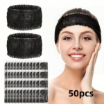 Vienkartinės galvos juostos i&scaron; neaustinės medžiagos BLACK, 50 vnt