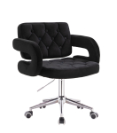 Profesionali meistro kėdutė grožio salonams bei kosmetologams HR8403K, juodas veliūras