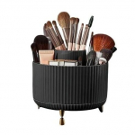 Besisukantis makiažo &scaron;epetėlių ir kosmetikos stovas, juodos spalvos