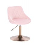 Meistro kėdutė grožio salonams bei kosmetologams HR1054N rožinis veliūras