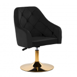 4Rico grožio salono kėdė stabiliu pagrindu QS-BL14G, juodas aksomas