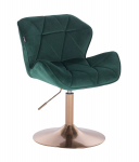 Meistro kėdutė grožio salonams bei kosmetologams HR111N žalias veliūras