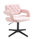 Meistro kėdutė grožio salonams bei kosmetologams HR8403CROSS, rožinis veliūras