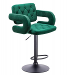 Meistro kėdutė grožio salonams bei kosmetologams HR8403W, žalias veliūras EKSPOZICINĖ