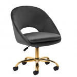 4Rico grožio salono kėdė su ratukais QS-MF18G, pilkas aksomas