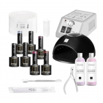 OCHO NAILS 3 gelinio lakavimo rinkinys su UV nagų lempa ir nagų freza