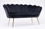 Grožio salono laukiamojo sofa REY, juodas veliūras
