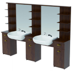 Dviguba konsolė/veidrodis ECONOMY su plautuve