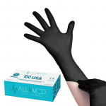 ALL4MED vienkartinės nitrilo pir&scaron;tinės BLACK XS