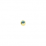 Auskarai vėrimui STUDEX PLUS auksiniai, akvamarino cirkonio auskarai