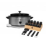 Profesionalus masažo akmenų komplektas &scaron;ildytuvas 6l + akmenys 45 vnt. + samtis