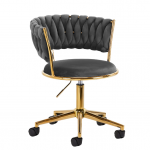 4Rico grožio salono kėdė su ratukais QS-GW01G, pilkas aksomas