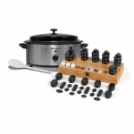 Profesionalus masažo akmenų komplektas &scaron;ildytuvas 6l + akmenys 64 vnt. + samtis