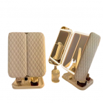 Sulankstomas makiažo veidrodis su LED ap&scaron;vietimu, kreminės spalvos