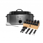 Profesionalus masažo akmenų komplektas &scaron;ildytuvas 17l + akmenys 45 vnt. + samtis