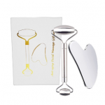 Veido masažuoklis GUA SHA SILVER 2in1