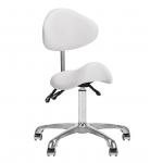 GIOVANNI CLASSIC 1004 profesionali meistro kėdė-balnas kosmetologams, baltos spalvos