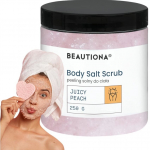 BEAUTIONA kūno &scaron;veitiklis su vitaminu E ir saldžiųjų migdolų aliejumi su persikų aromatu, 250 g