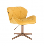 Meistro kėdutė kosmetologams bei grožio salonams HR111CROSS, geltonas veliūras