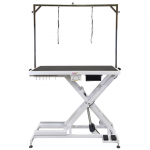 Profesionalus gyvūnų kirpimo stalas Blovi Callisto valdomas elektra, su lentyna priedams, 125x65cm, juodos spalvos