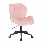 Profesionali meistro kėdutė su ratukais HR212K, &scaron;viesiai rožinis veliūras