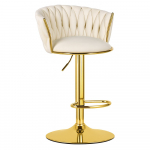 Makiažo kėdė grožio salonams bei kosmetologams GLAM, kreminės spalvos veliūras