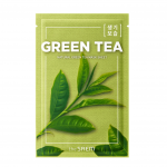 THE SAEM GREEN TEA lak&scaron;tinė veido kaukė jautriai odai su žaliosios arbatos ekstraktu, 1 vnt