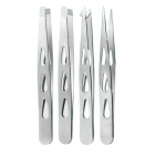 Profesionalus pincetų rinkinys SILVER, 4 vnt