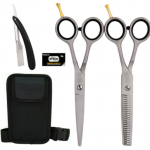 Kirpėjo žirklių rinkinys GEPARD 5,5 SILVER, de&scaron;iniarankiams