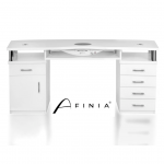 Profesionalus manikiūro stalas grožio salonui AFINIA PARTLY BODIED SK02 135, baltos spalvos