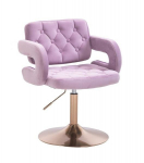 Profesionali grožio salono kėdė stabiliu pagrindu HR8403N, alyvinis veliūras