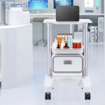 VEVOR medicininis vežimėlis su 1 stalčiumi, baltas, Y-1T1C